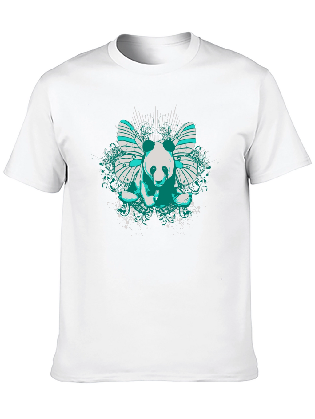 Panda Butterfly Graphic T-Shirt - Black