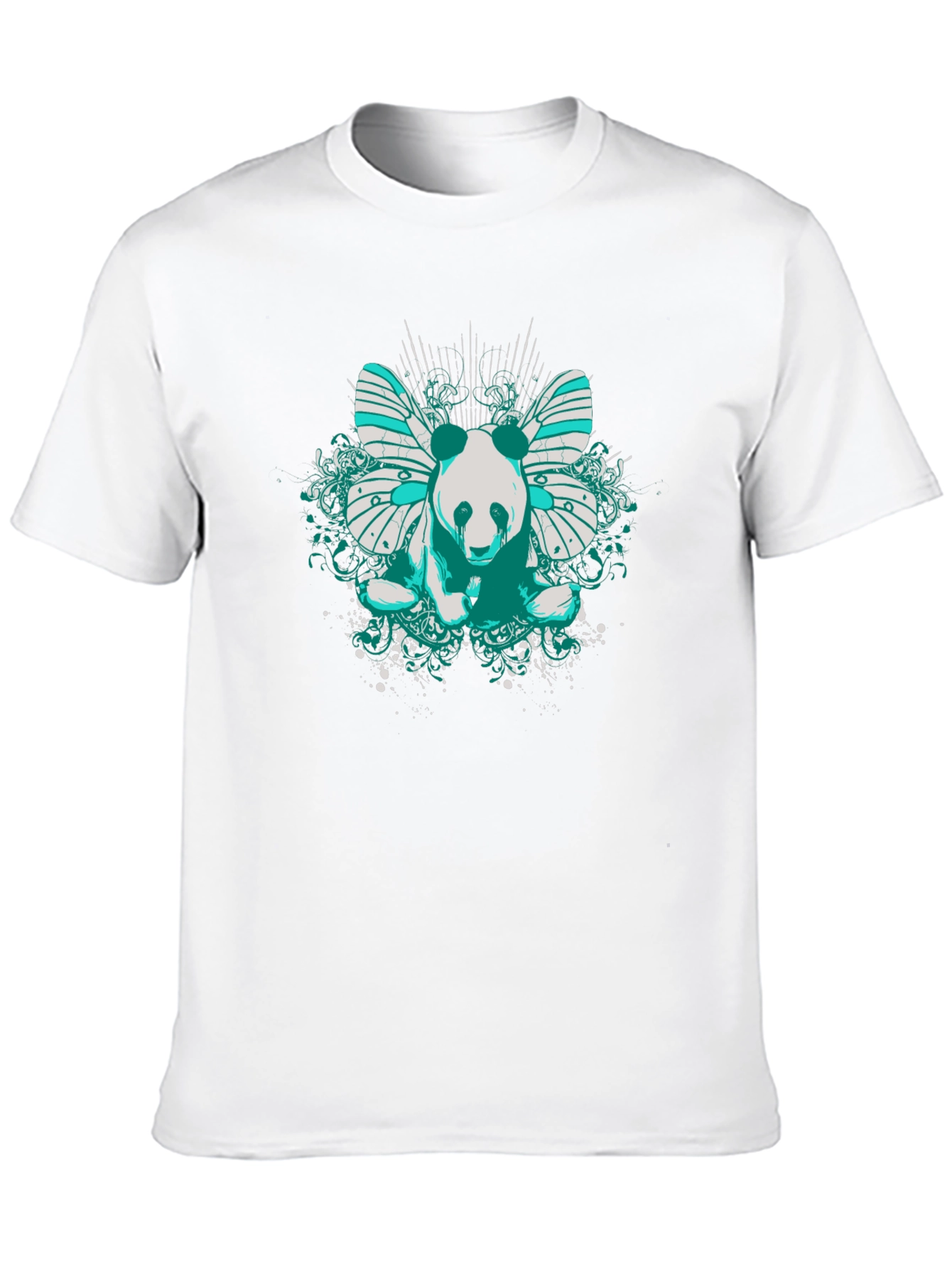 Panda Butterfly Graphic T-Shirt - Black