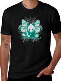 Panda Butterfly Graphic T-Shirt - Black