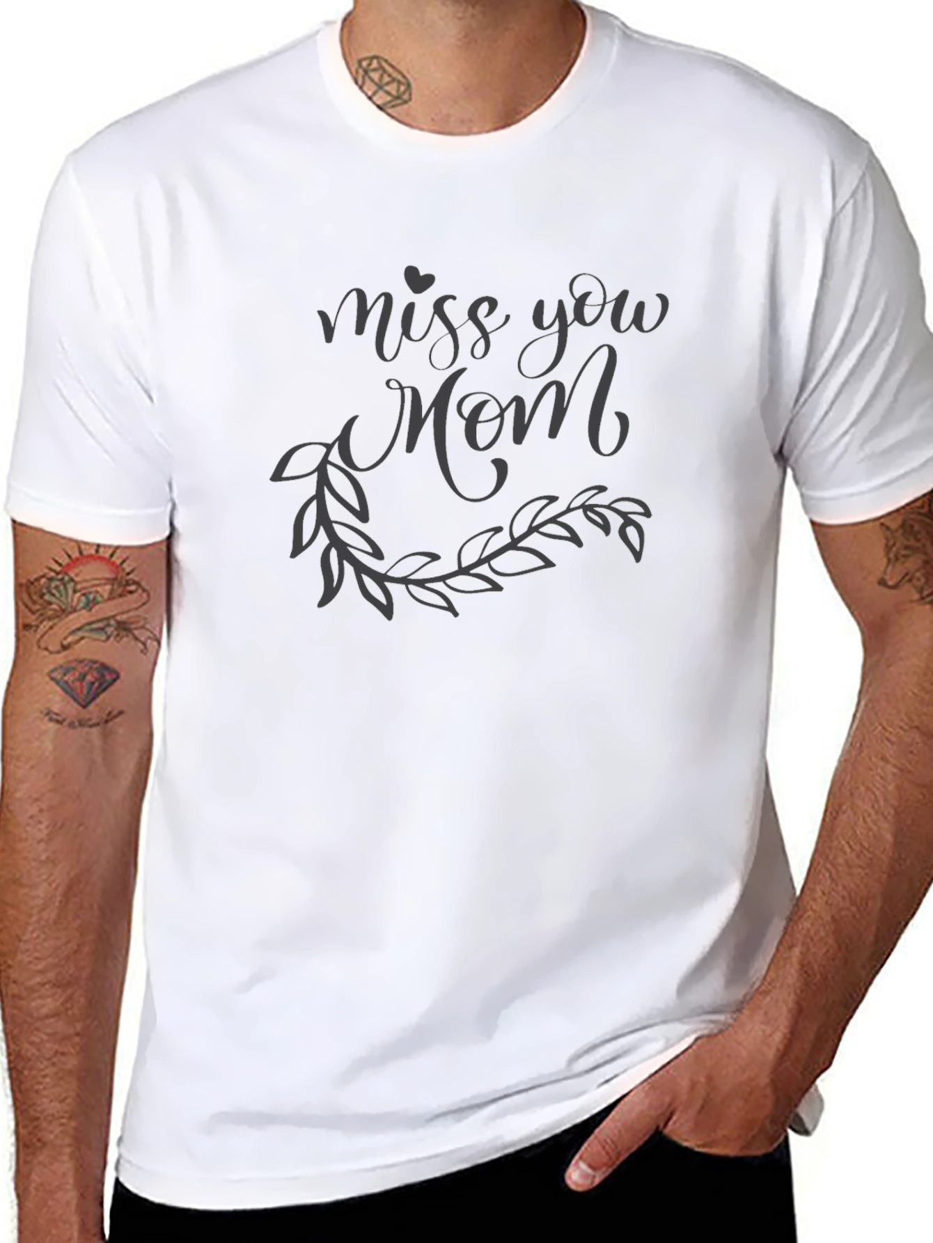 Miss You Mom Graphic Tee - Black Unisex T-Shirt