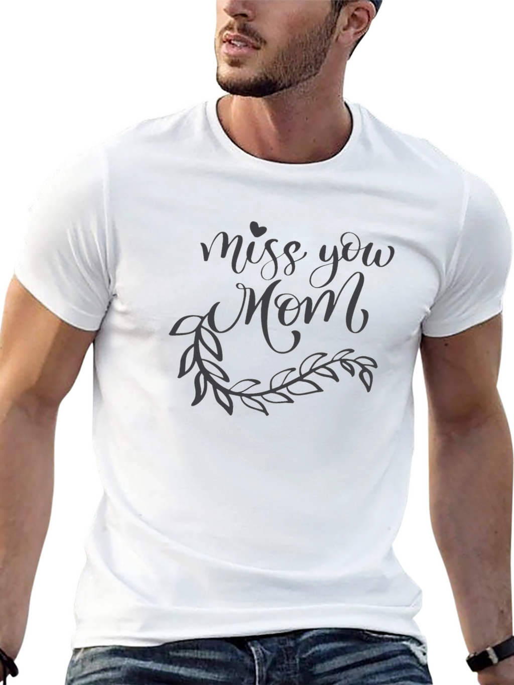 Miss You Mom Graphic Tee - Black Unisex T-Shirt