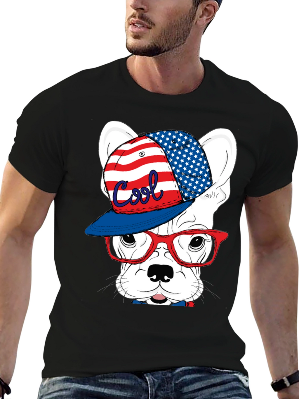 Cool Patriotic Dog T-Shirt