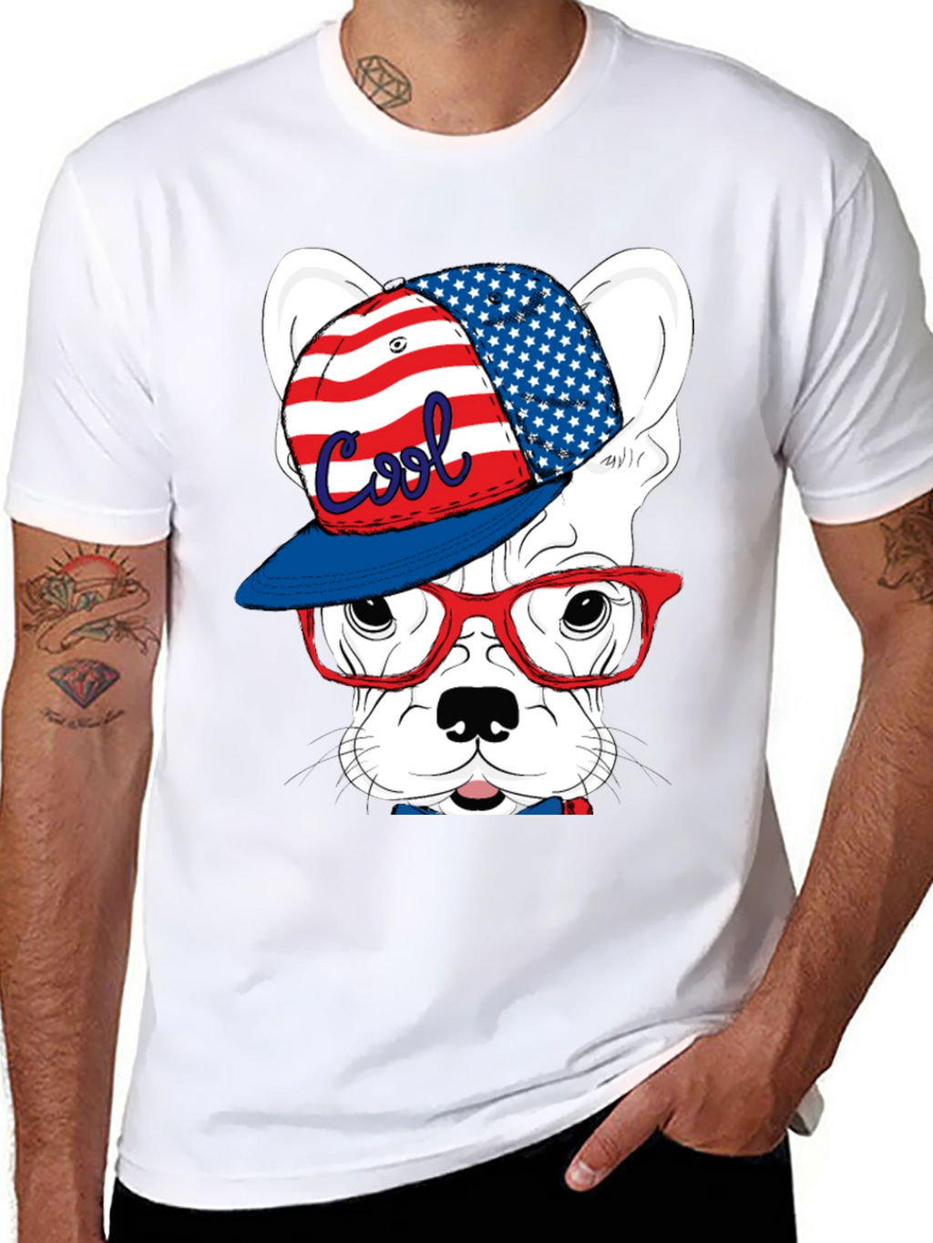 Cool Patriotic Dog T-Shirt