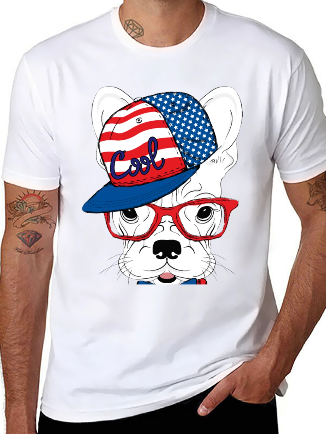 Cool Patriotic Dog T-Shirt