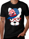 Cool Patriotic Dog T-Shirt