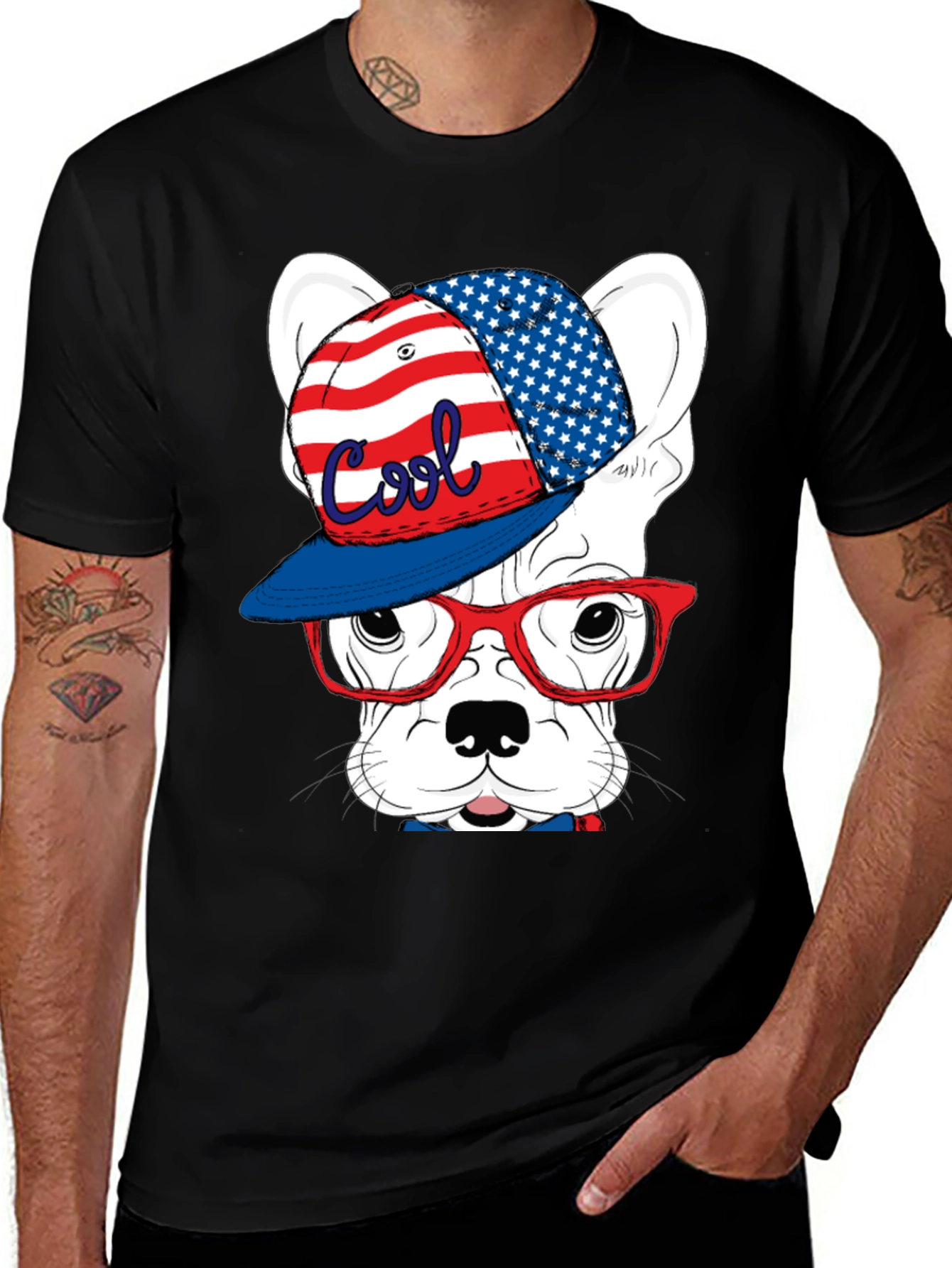 Cool Patriotic Dog T-Shirt