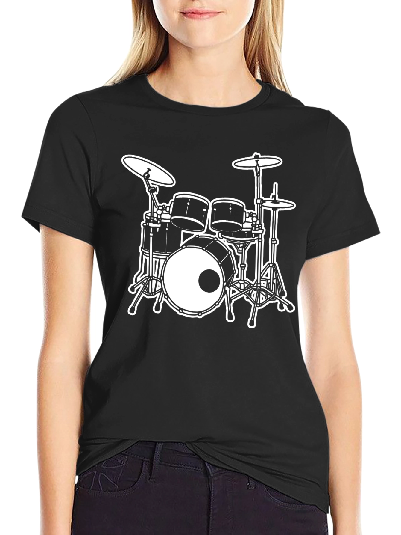 Drum Set Graphic Tee - Rock Music T-Shirt