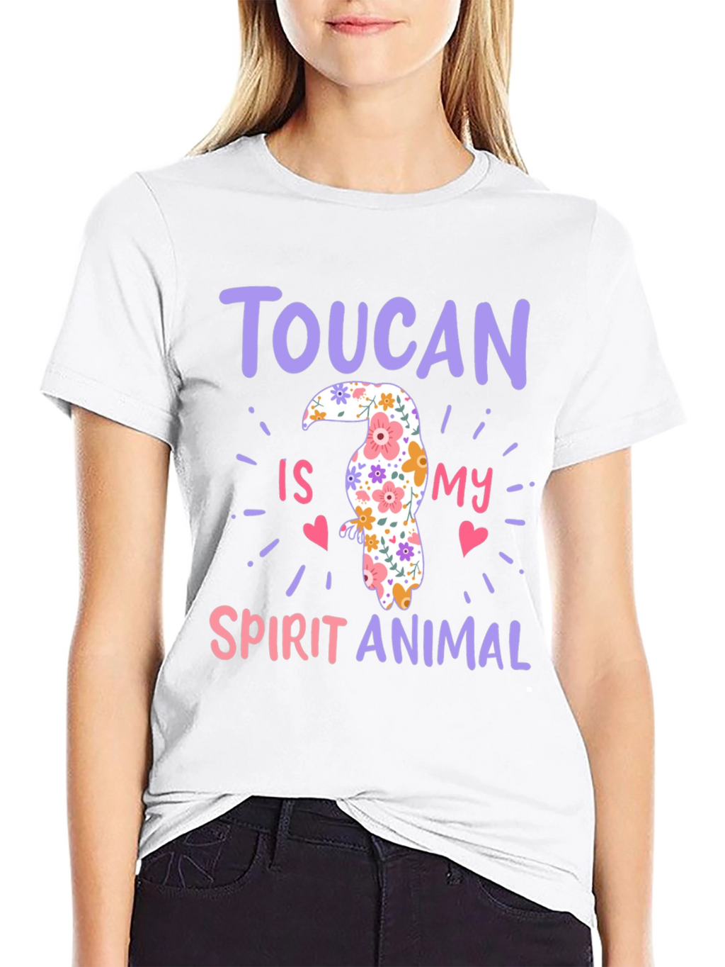 Toucan Spirit Animal Graphic Tee - Black