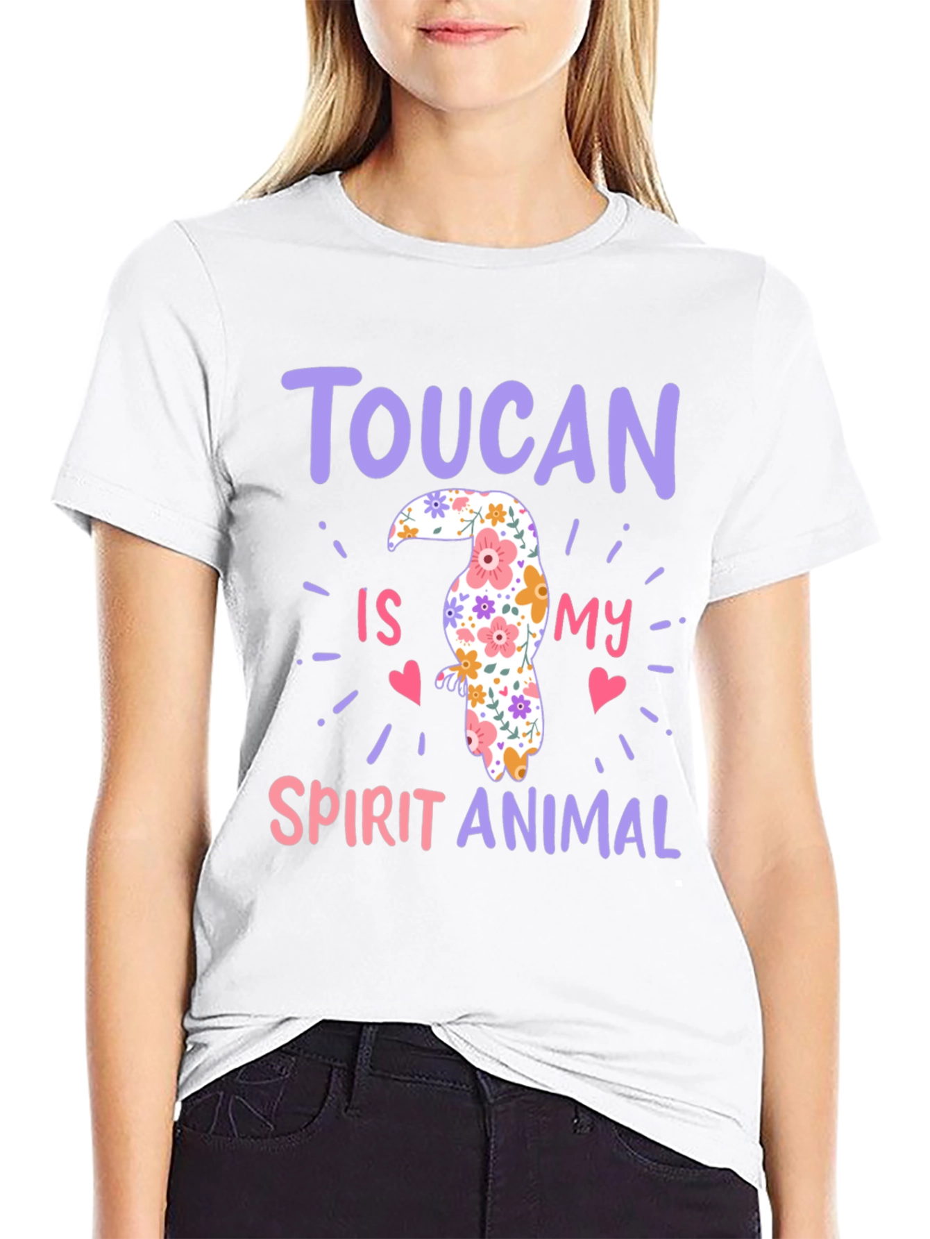 Toucan Spirit Animal Graphic Tee - Black