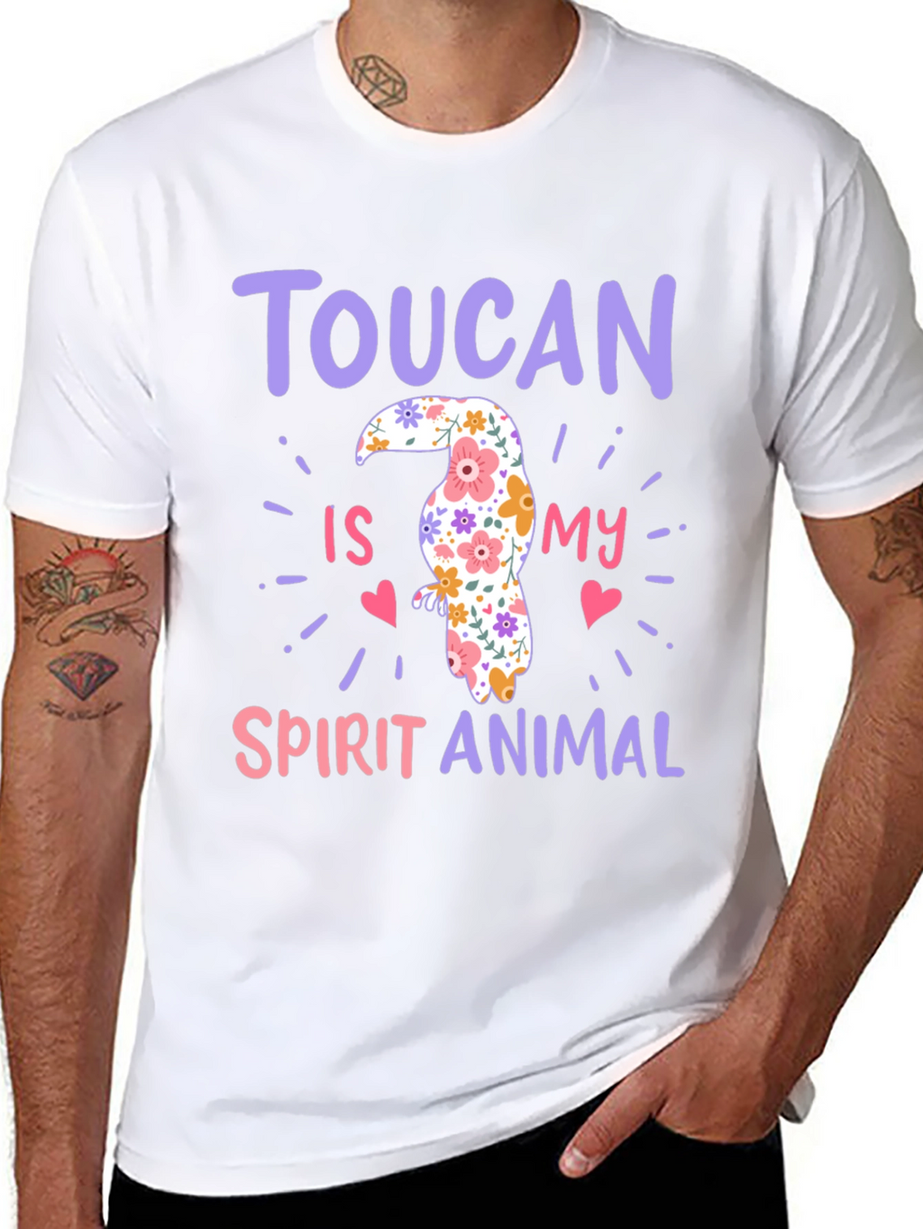 Toucan Spirit Animal Graphic Tee - Black