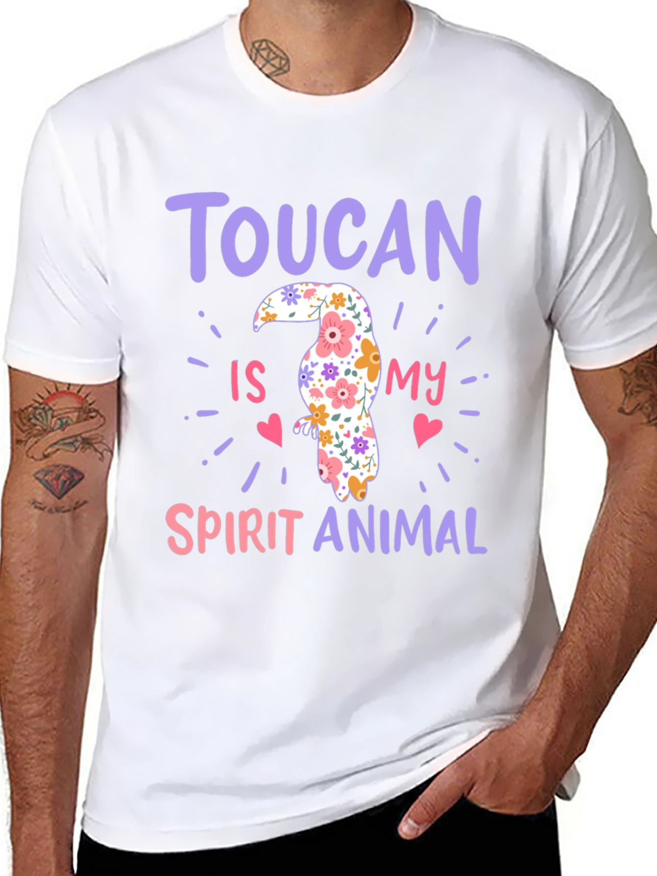 Toucan Spirit Animal Graphic Tee - Black