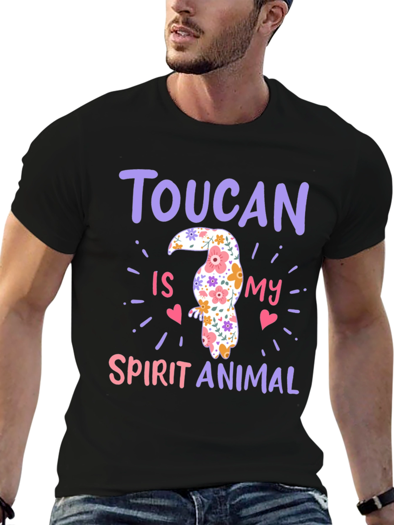 Toucan Spirit Animal Graphic Tee - Black