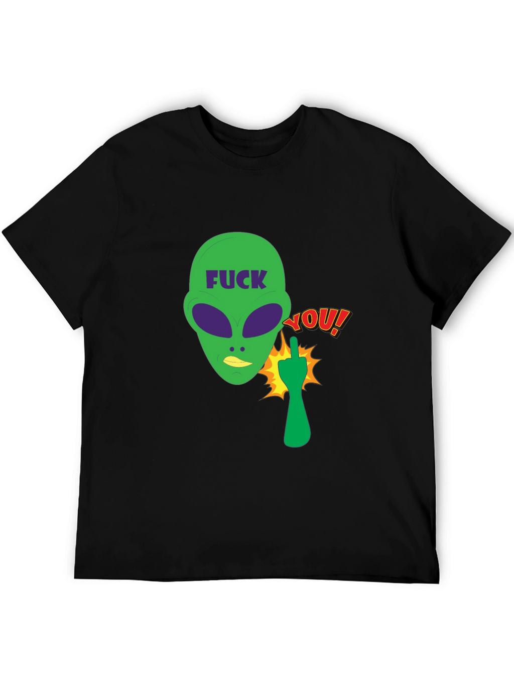 Offensive Alien Graphic Tee - Black