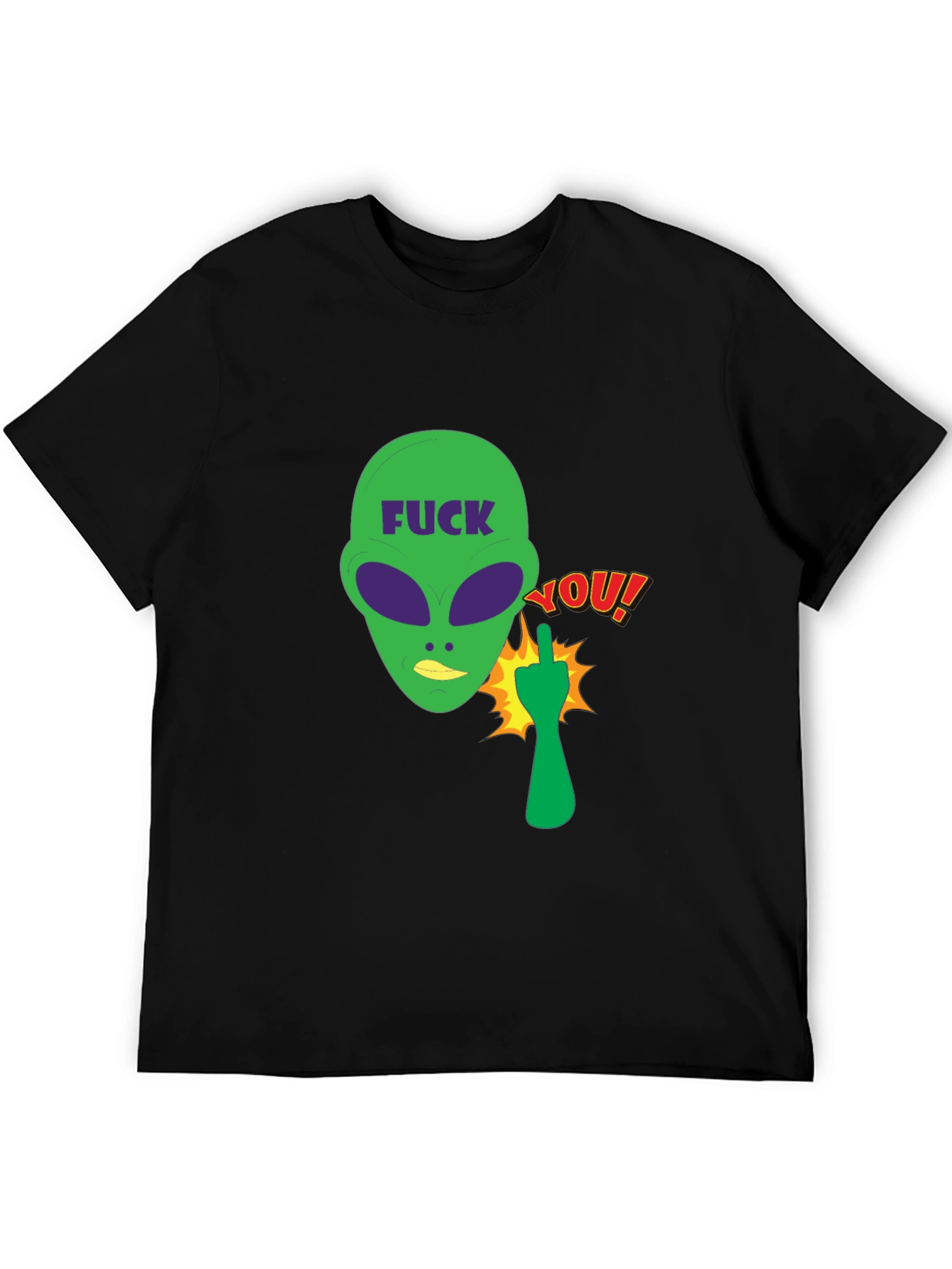 Offensive Alien Graphic Tee - Black