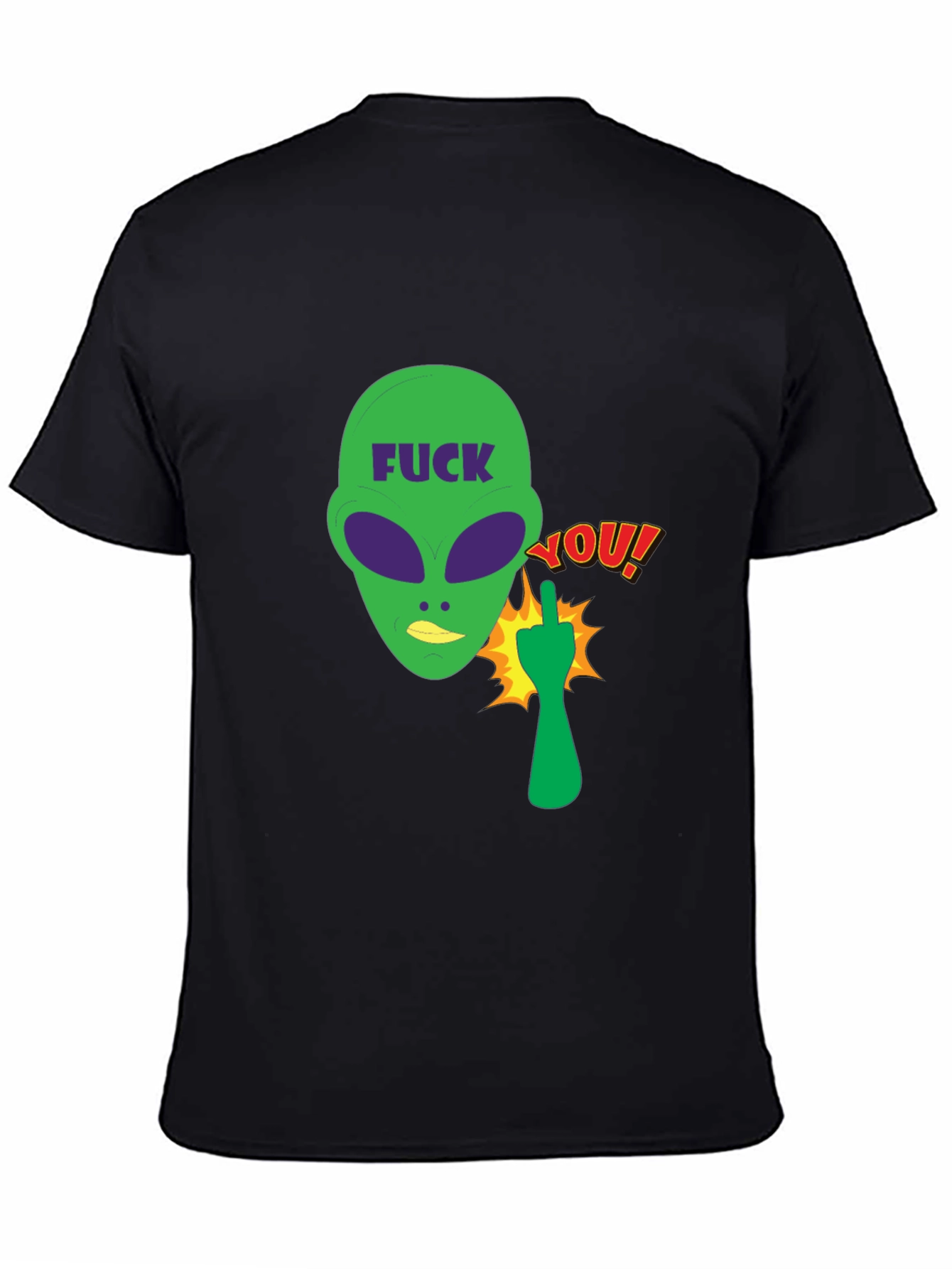Offensive Alien Graphic Tee - Black