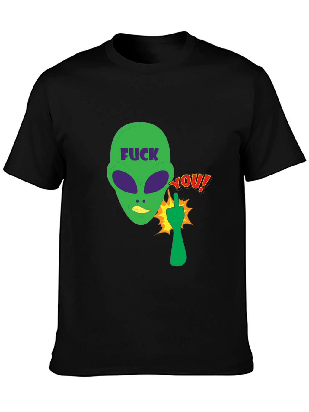 Offensive Alien Graphic Tee - Black