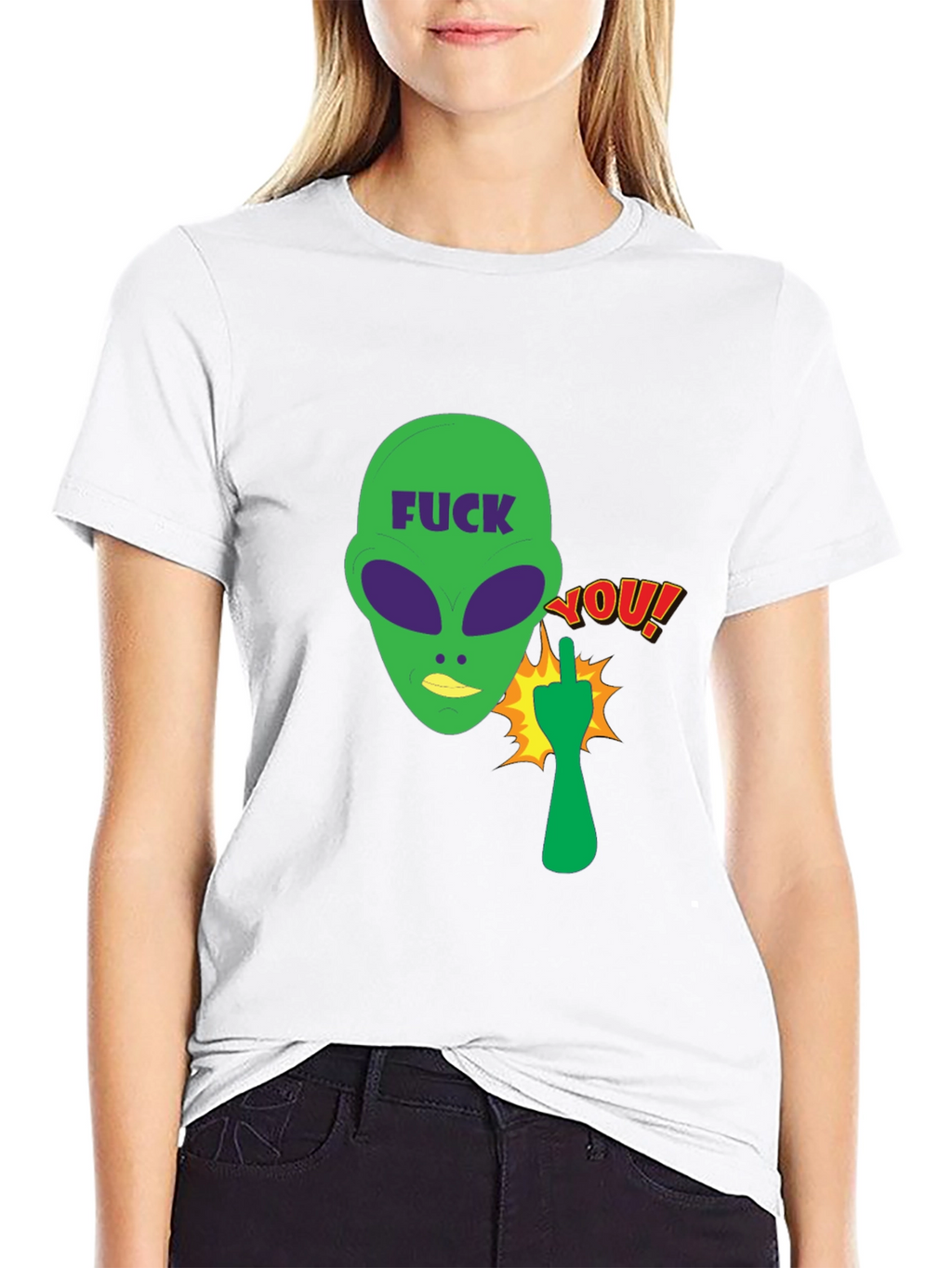 Offensive Alien Graphic Tee - Black