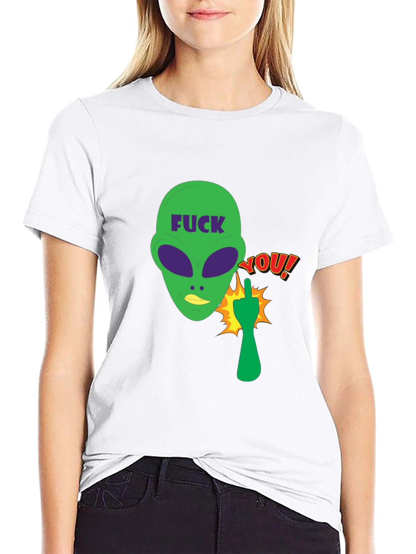 Offensive Alien Graphic Tee - Black