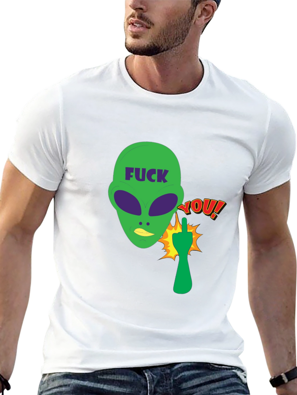 Offensive Alien Graphic Tee - Black