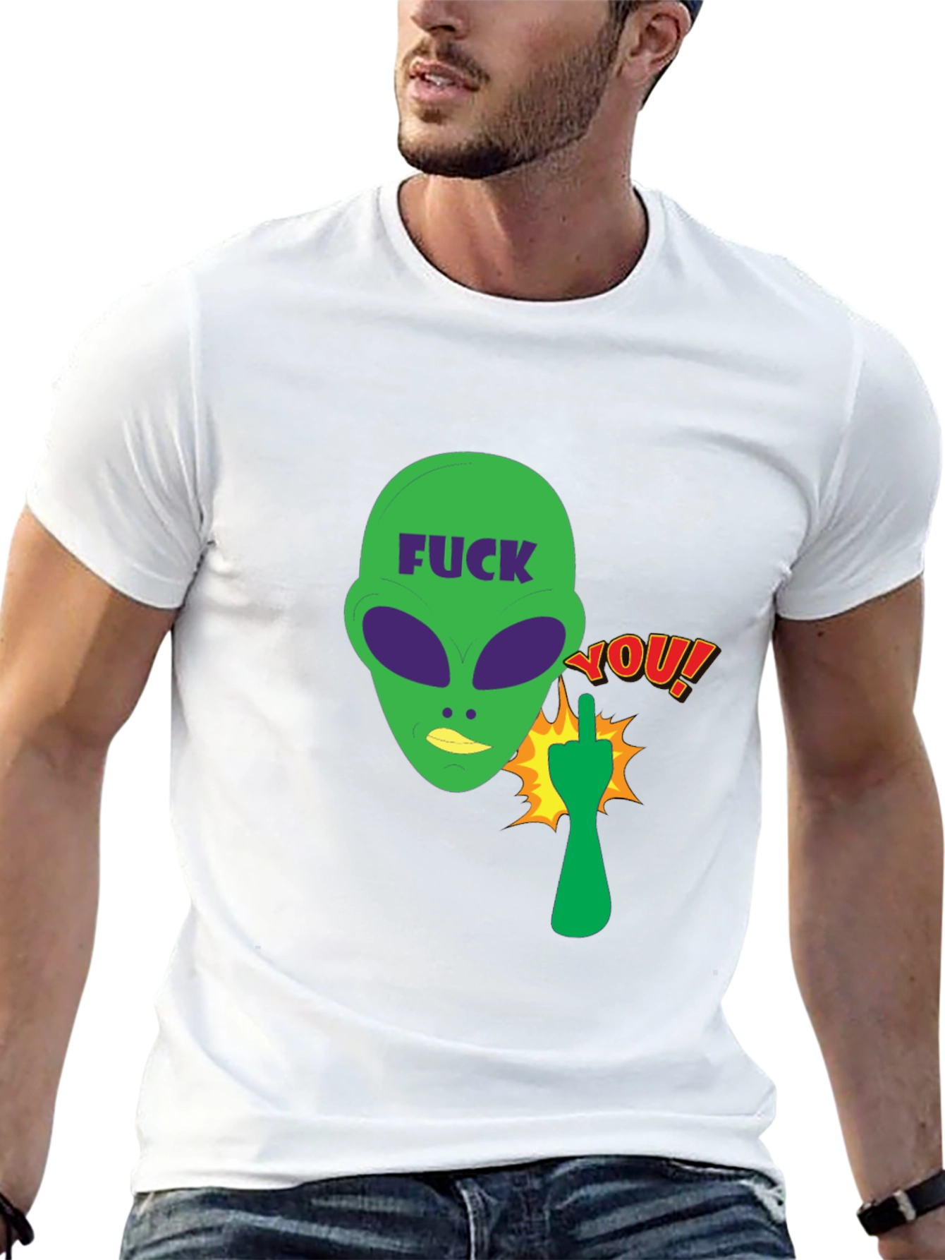 Offensive Alien Graphic Tee - Black