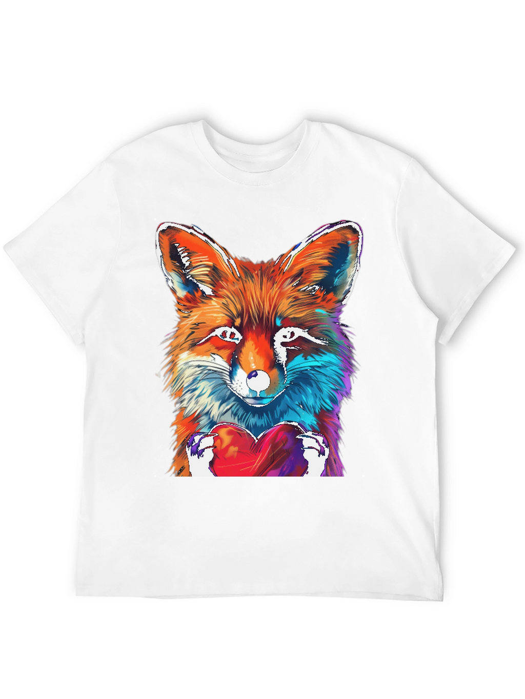 Fox Heart Graphic Tee - Unique Artistic Design