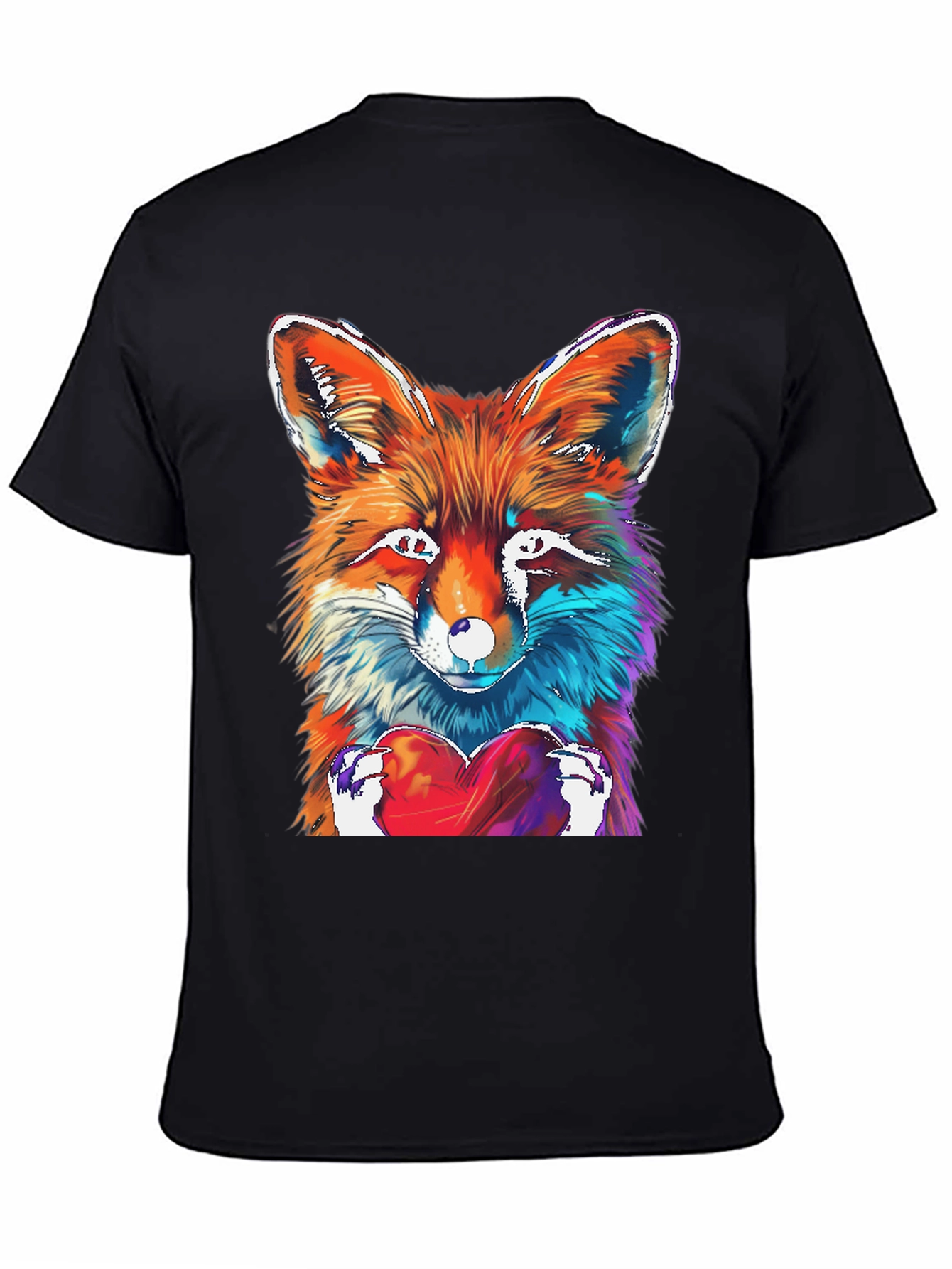 Fox Heart Graphic Tee - Unique Artistic Design