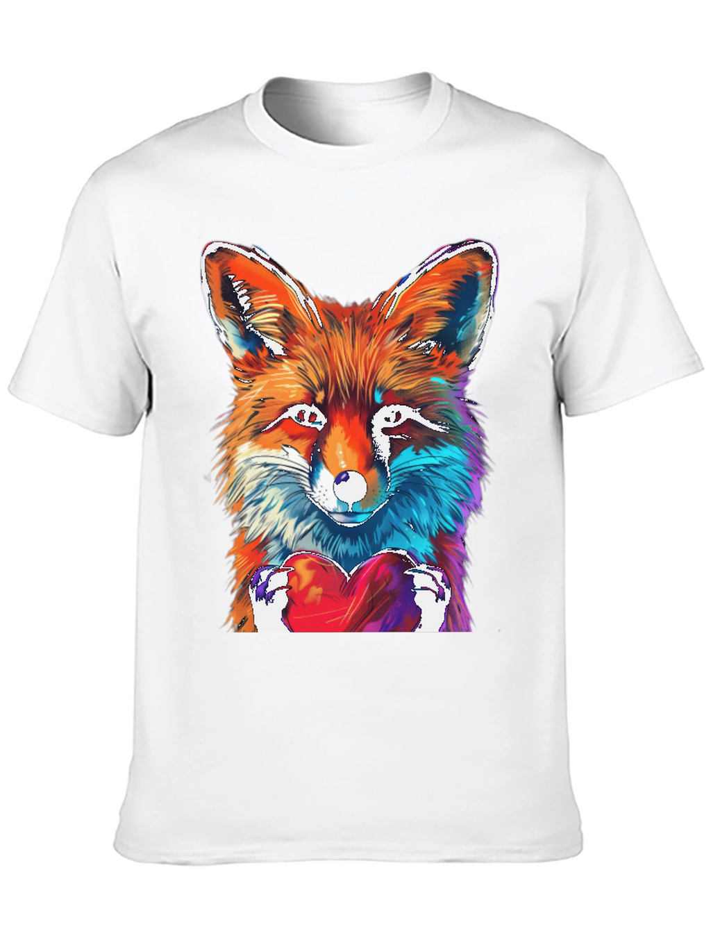 Fox Heart Graphic Tee - Unique Artistic Design