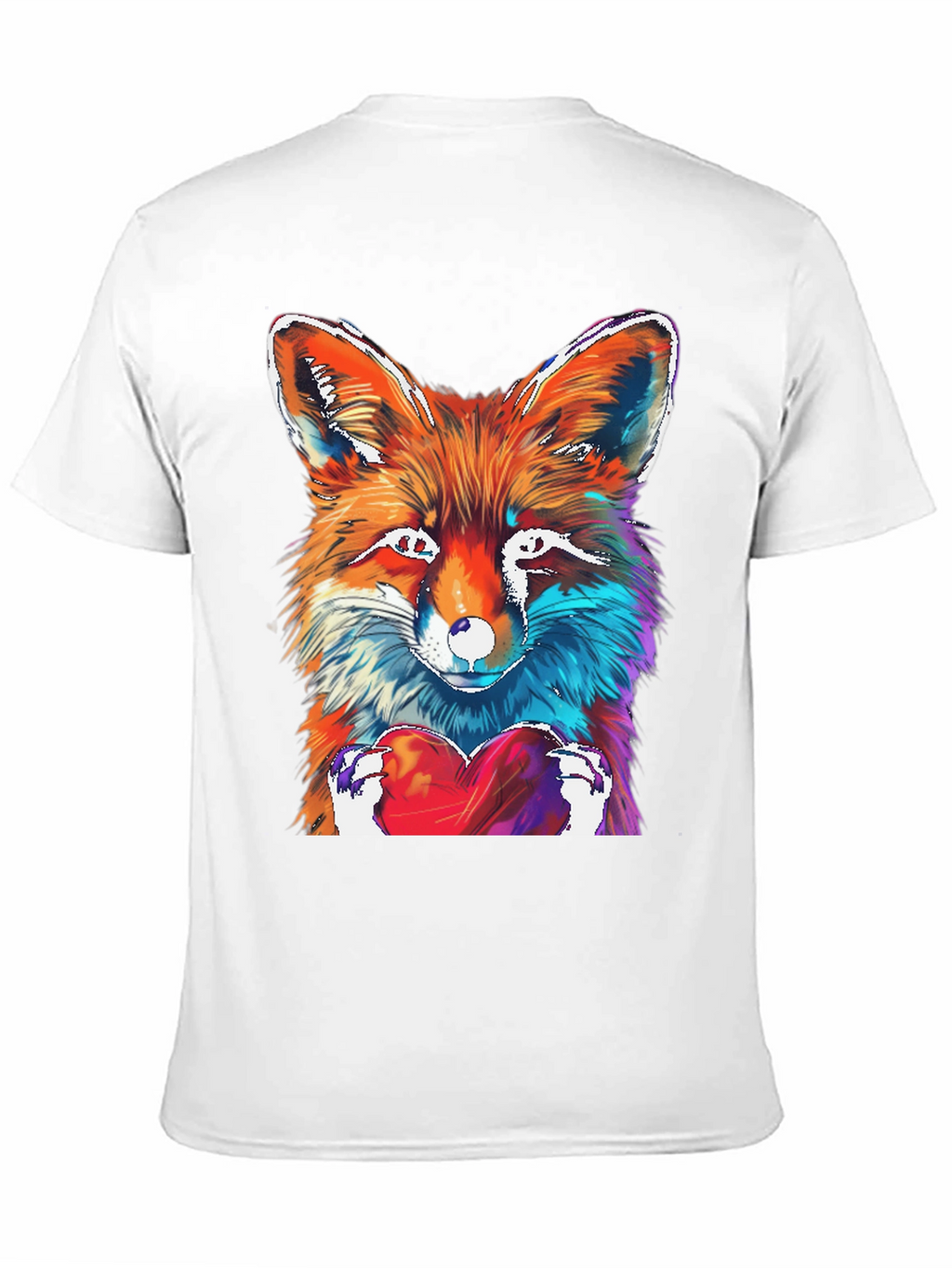 Fox Heart Graphic Tee - Unique Artistic Design