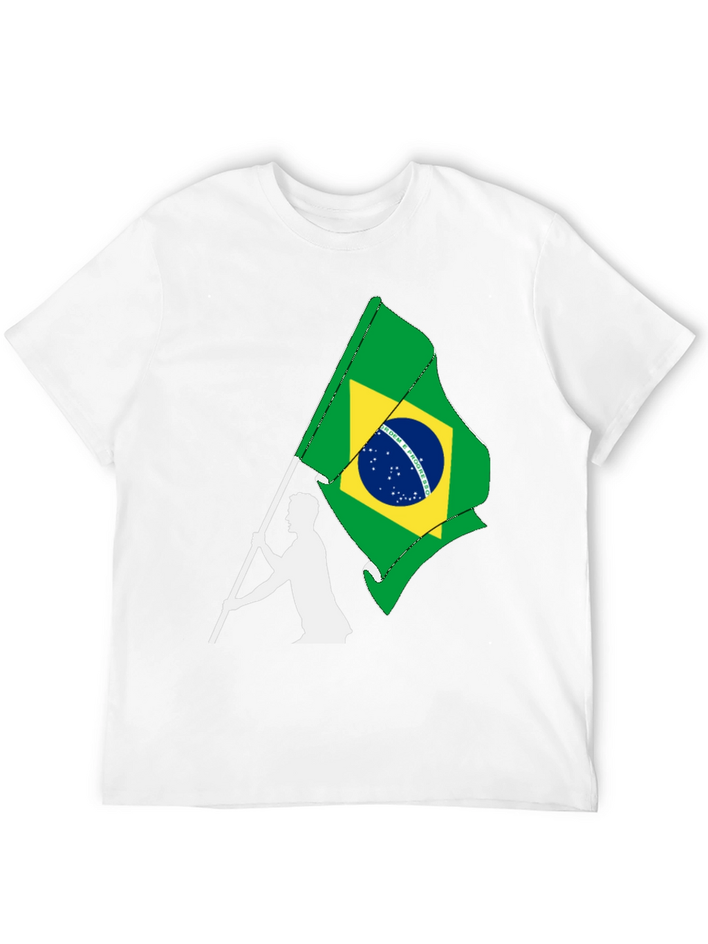 Brazil Flag Graphic Tee - Black Cotton T-Shirt