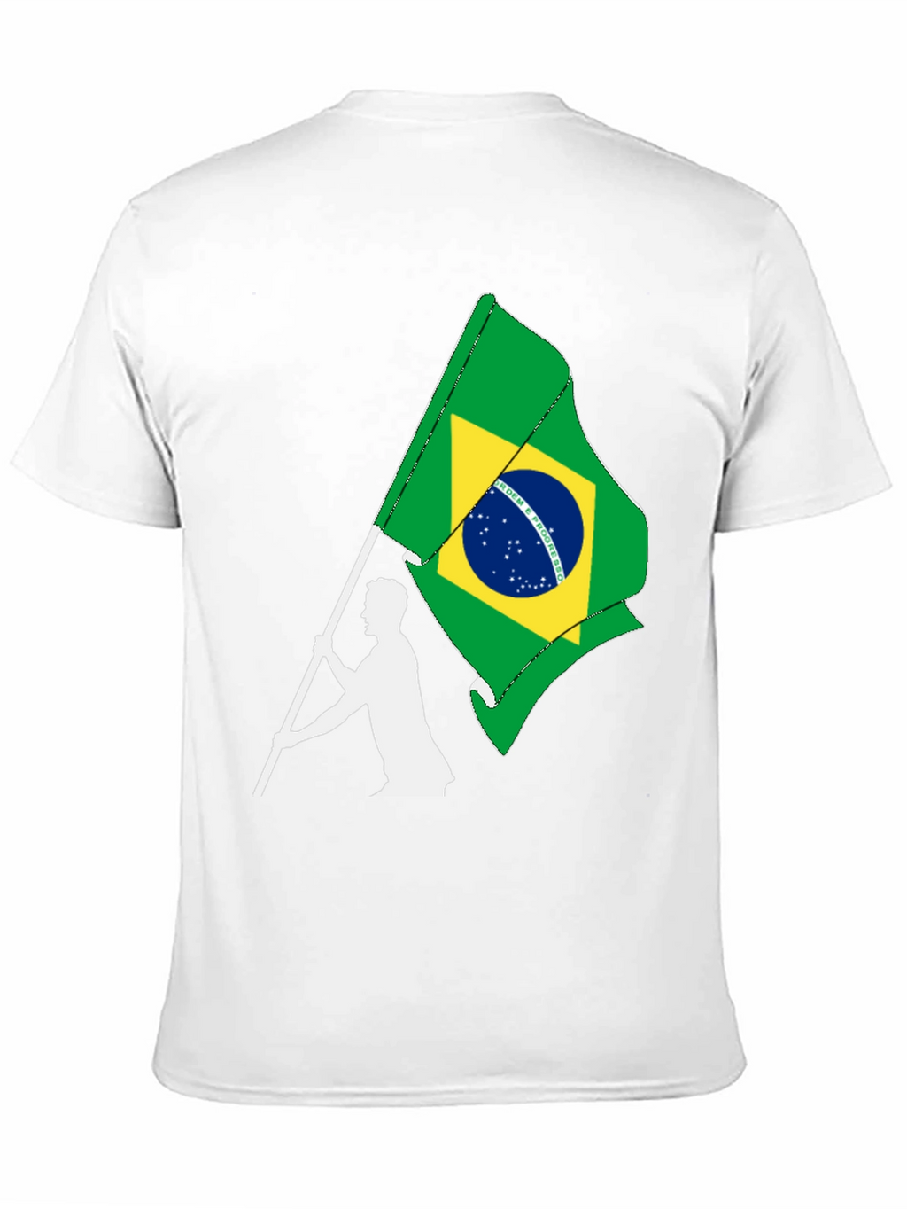 Brazil Flag Graphic Tee - Black Cotton T-Shirt