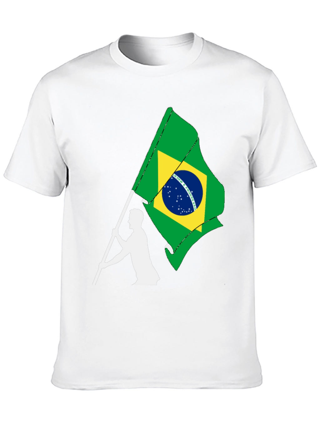 Brazil Flag Graphic Tee - Black Cotton T-Shirt