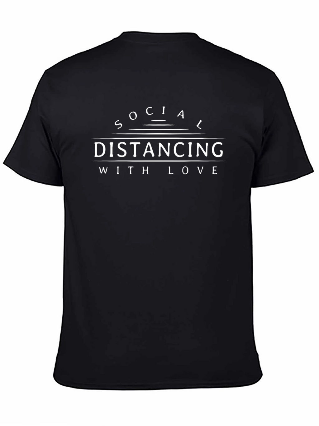 Social Distancing With Love Black Graphic Tee