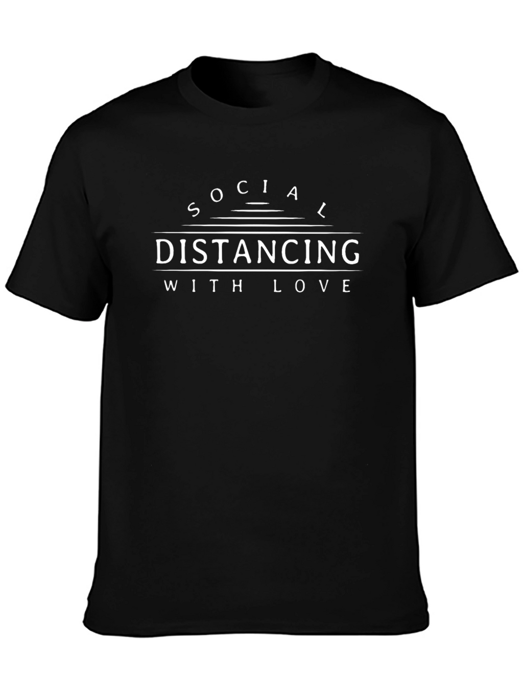 Social Distancing With Love Black Graphic Tee