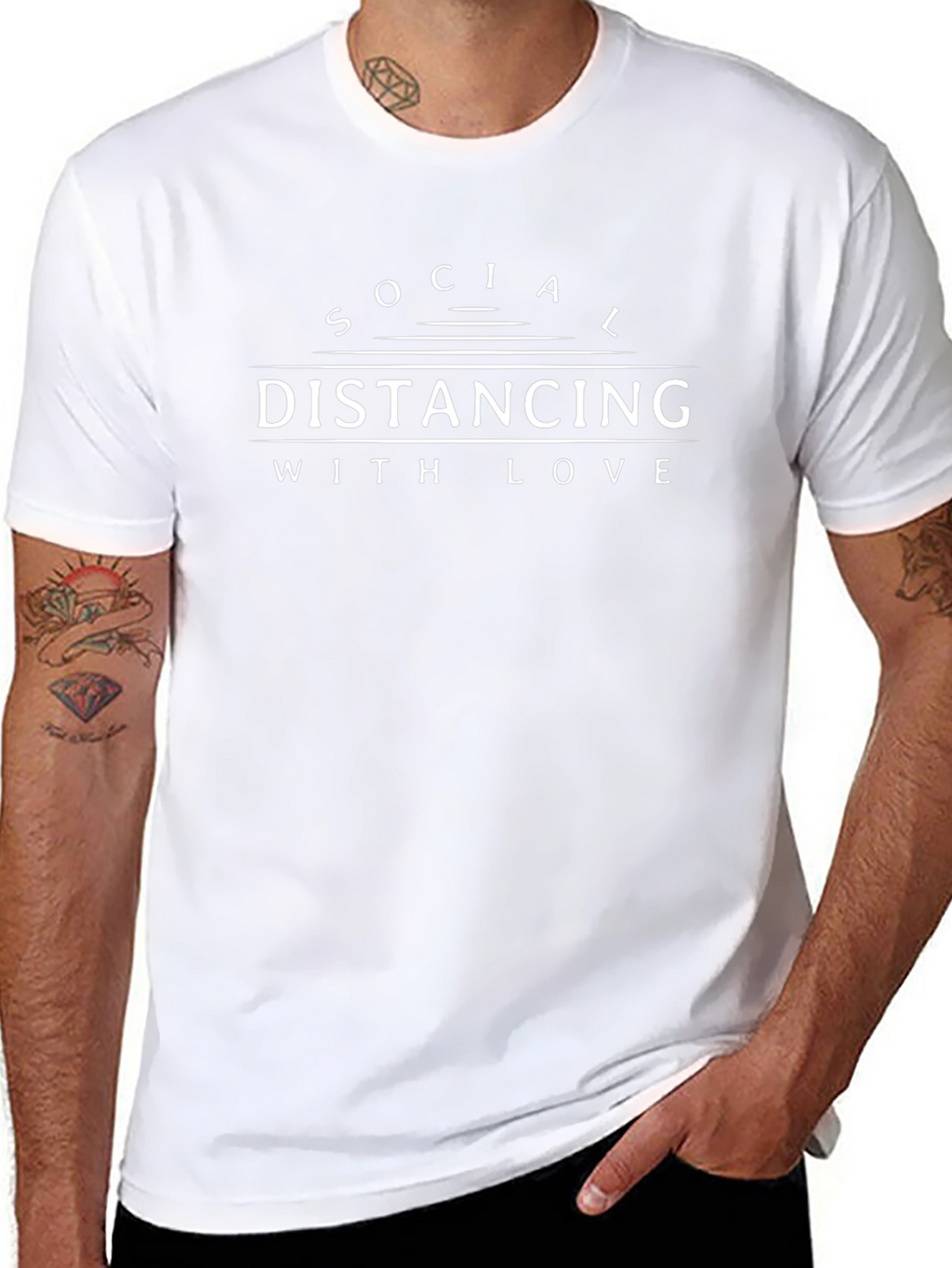 Social Distancing With Love Black Graphic Tee