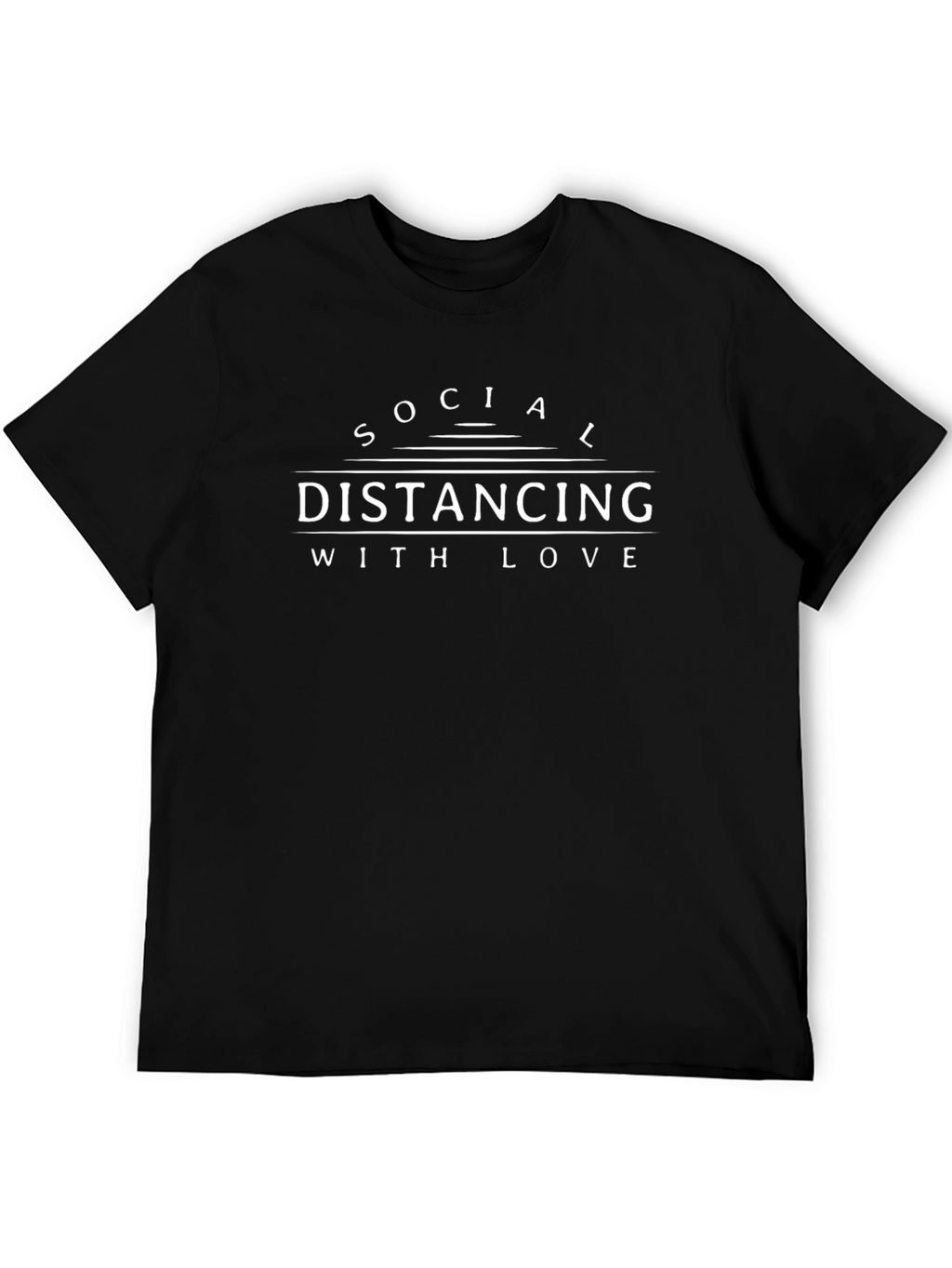 Social Distancing With Love Black Graphic Tee
