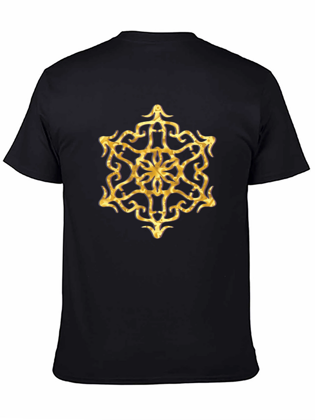Golden Mandala Graphic Tee - Stylish Mens Black T-Shirt