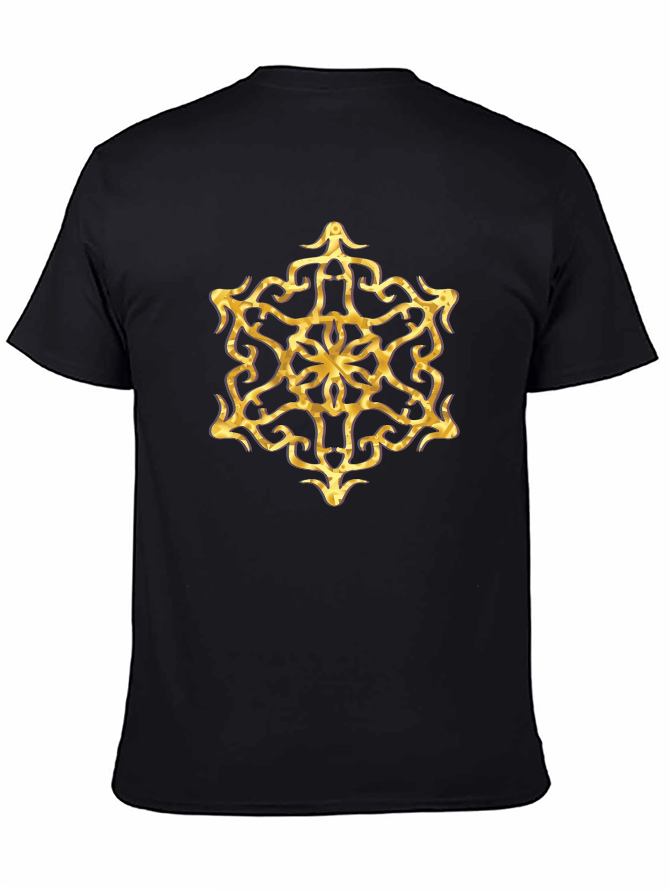 Golden Mandala Graphic Tee - Stylish Mens Black T-Shirt