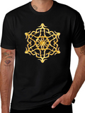 Golden Mandala Graphic Tee - Stylish Mens Black T-Shirt