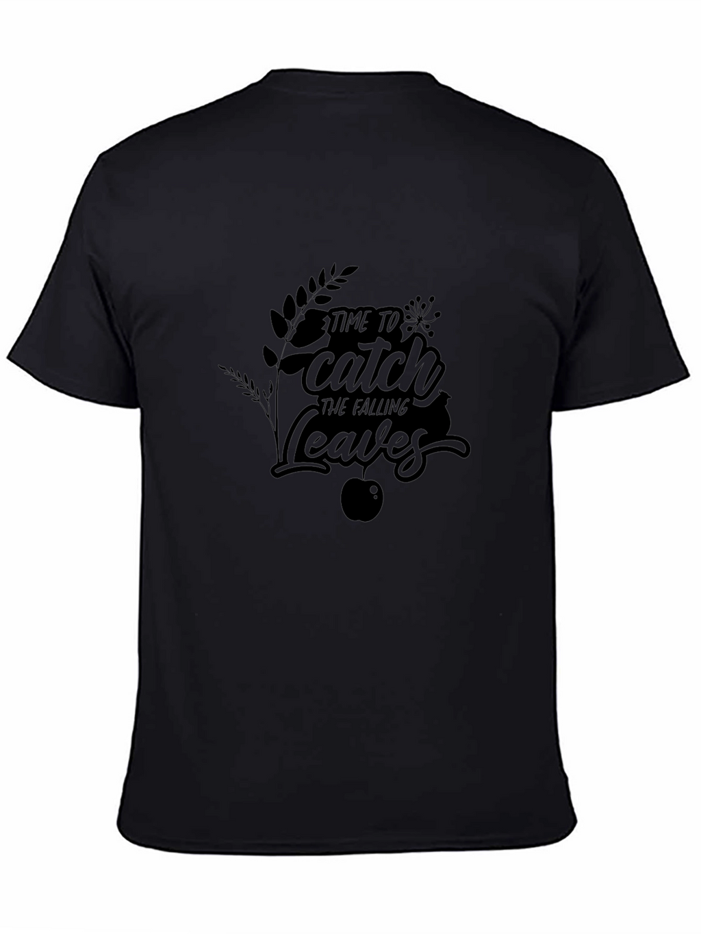 Catch the Falling Leaves Graphic Tee - Black