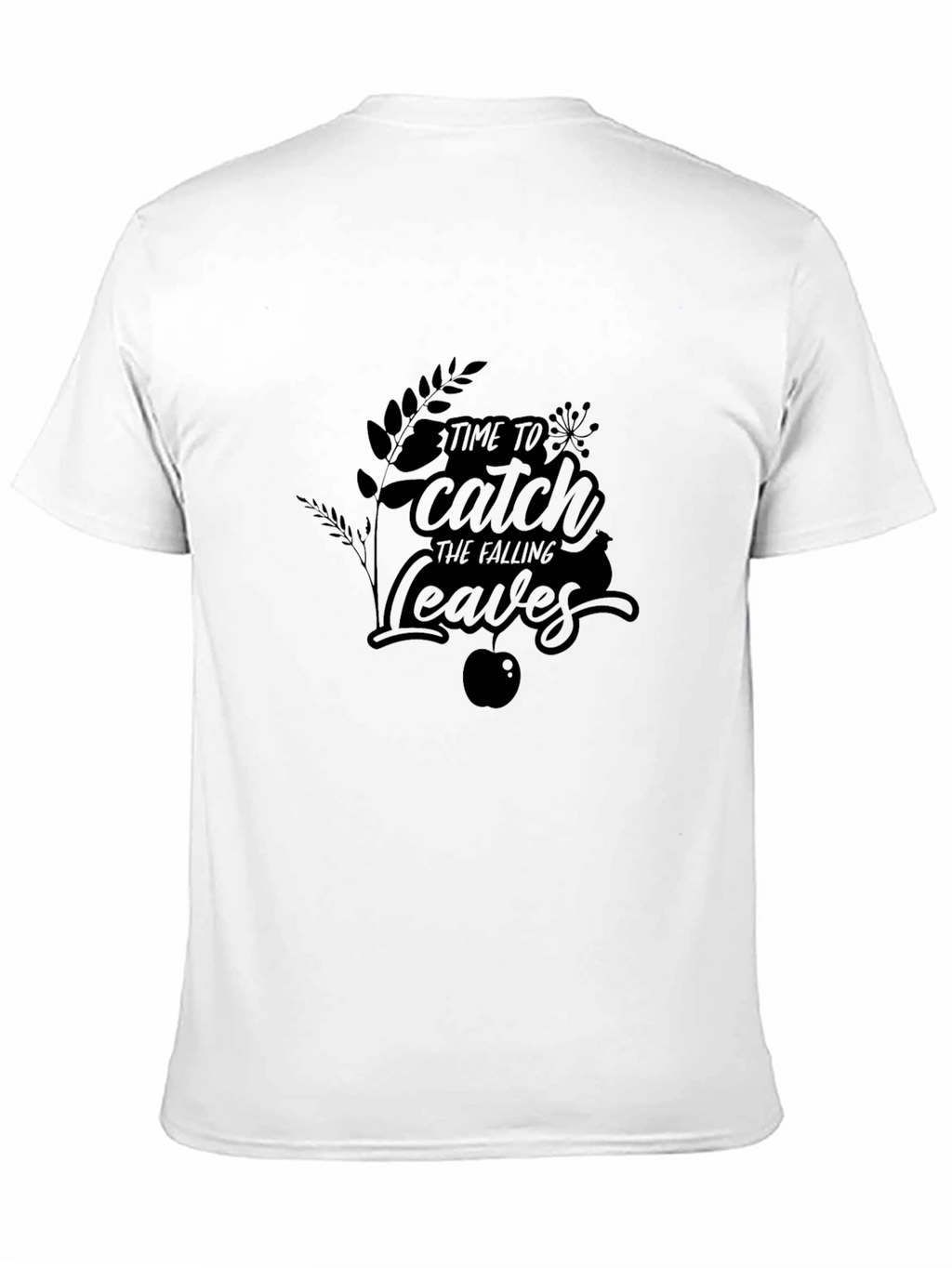 Catch the Falling Leaves Graphic Tee - Black