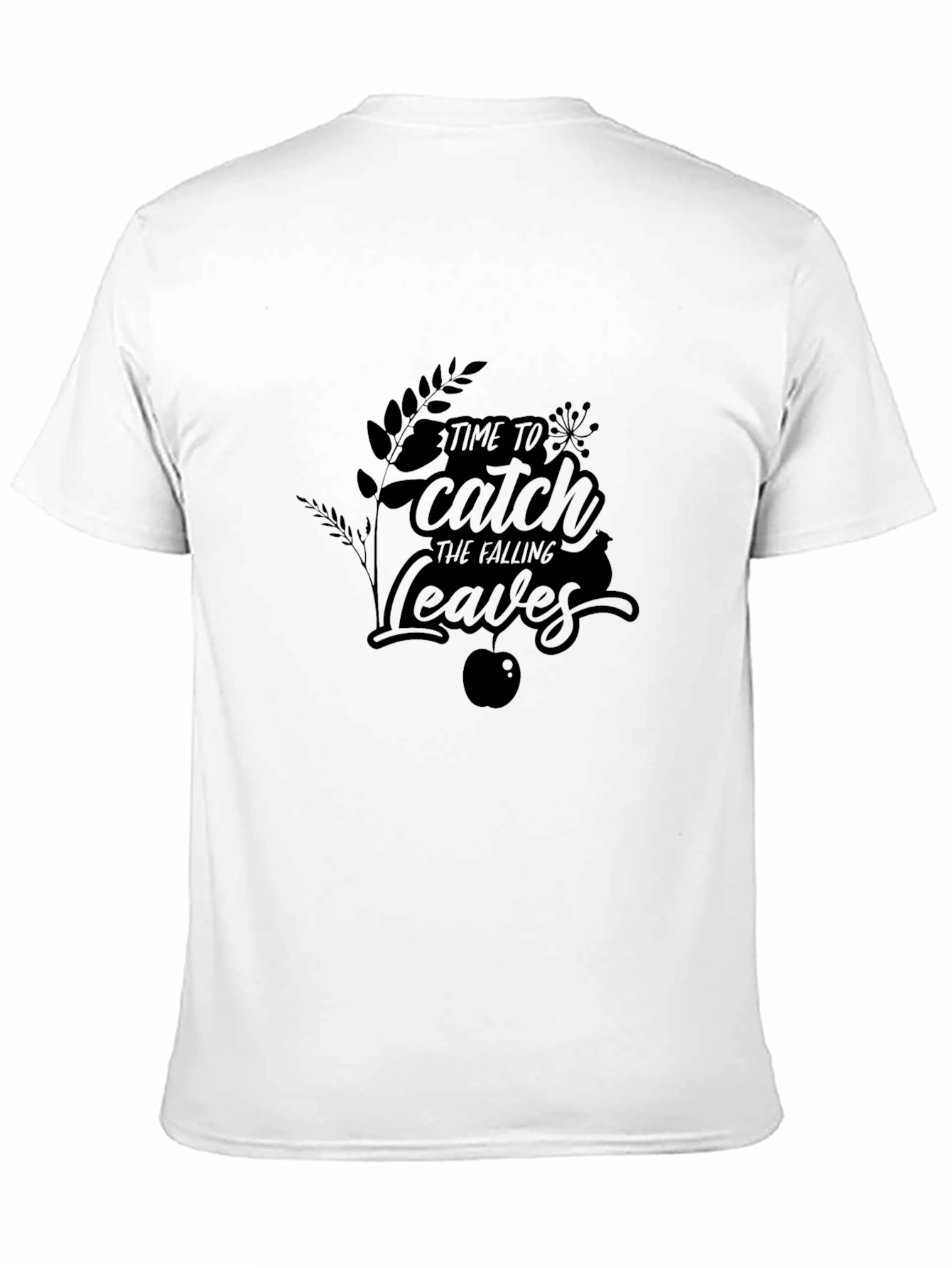Catch the Falling Leaves Graphic Tee - Black