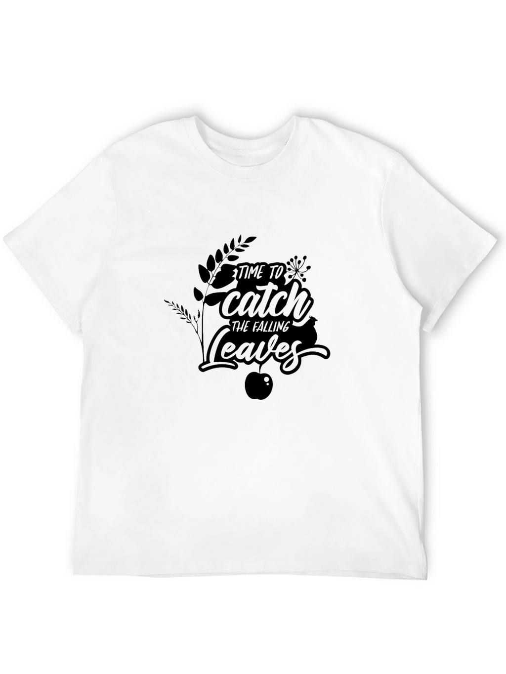 Catch the Falling Leaves Graphic Tee - Black