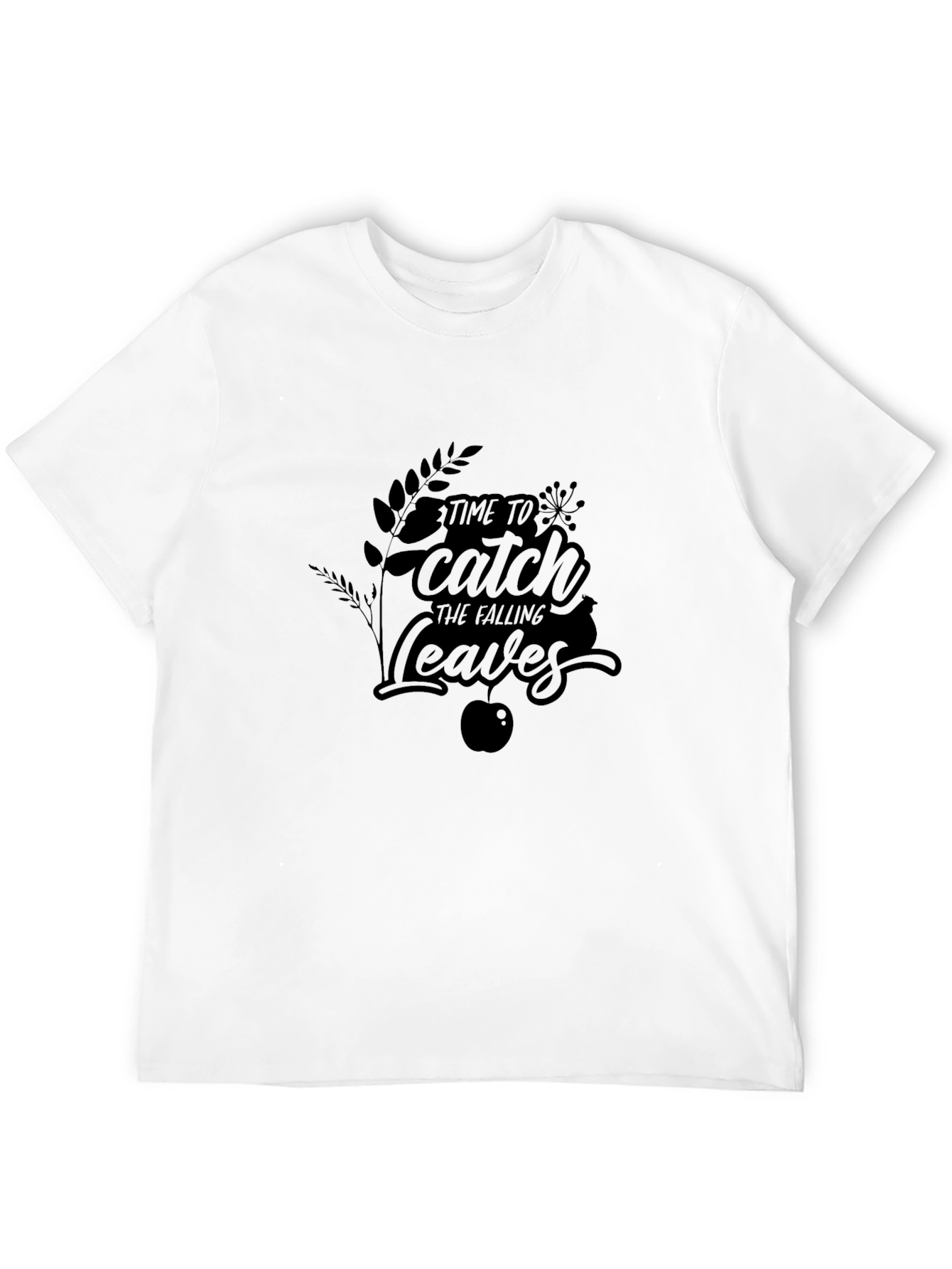 Catch the Falling Leaves Graphic Tee - Black