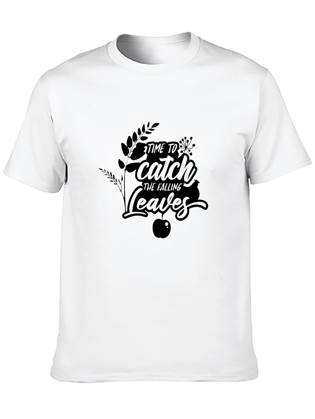 Catch the Falling Leaves Graphic Tee - Black