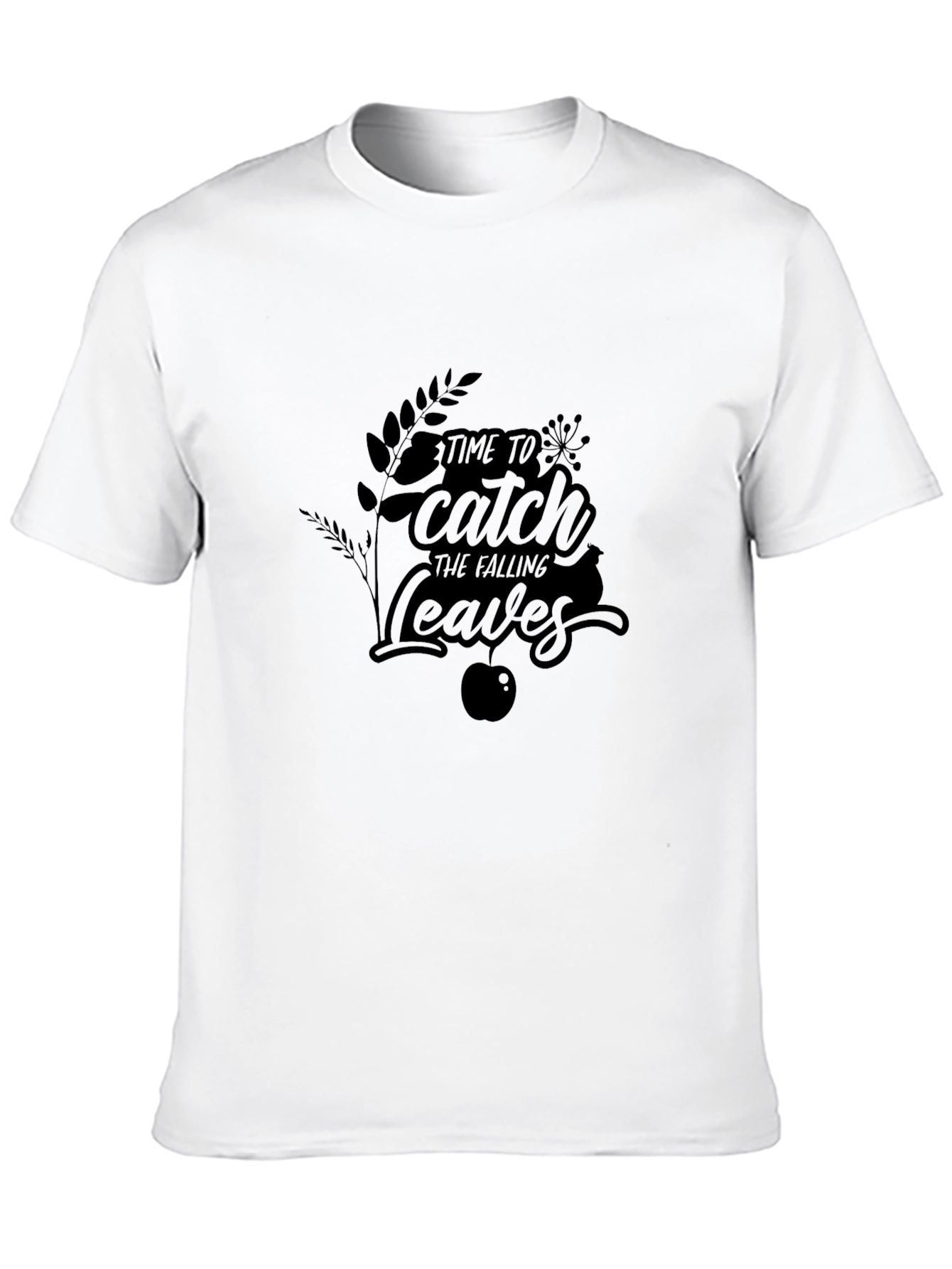 Catch the Falling Leaves Graphic Tee - Black