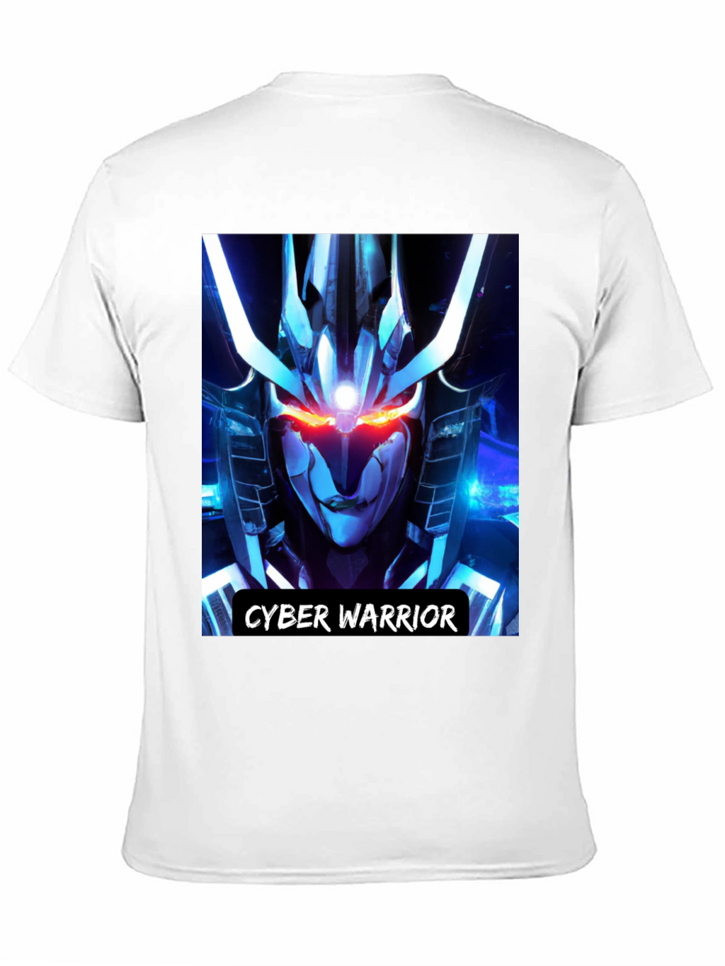 Cyber Warrior Graphic Print Black T-Shirt
