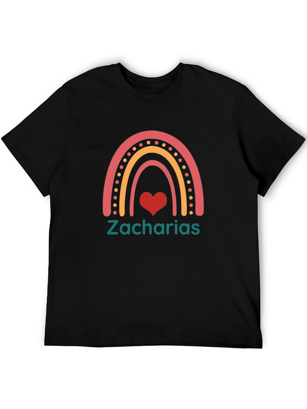 Zacharias Rainbow Heart T-Shirt - Black