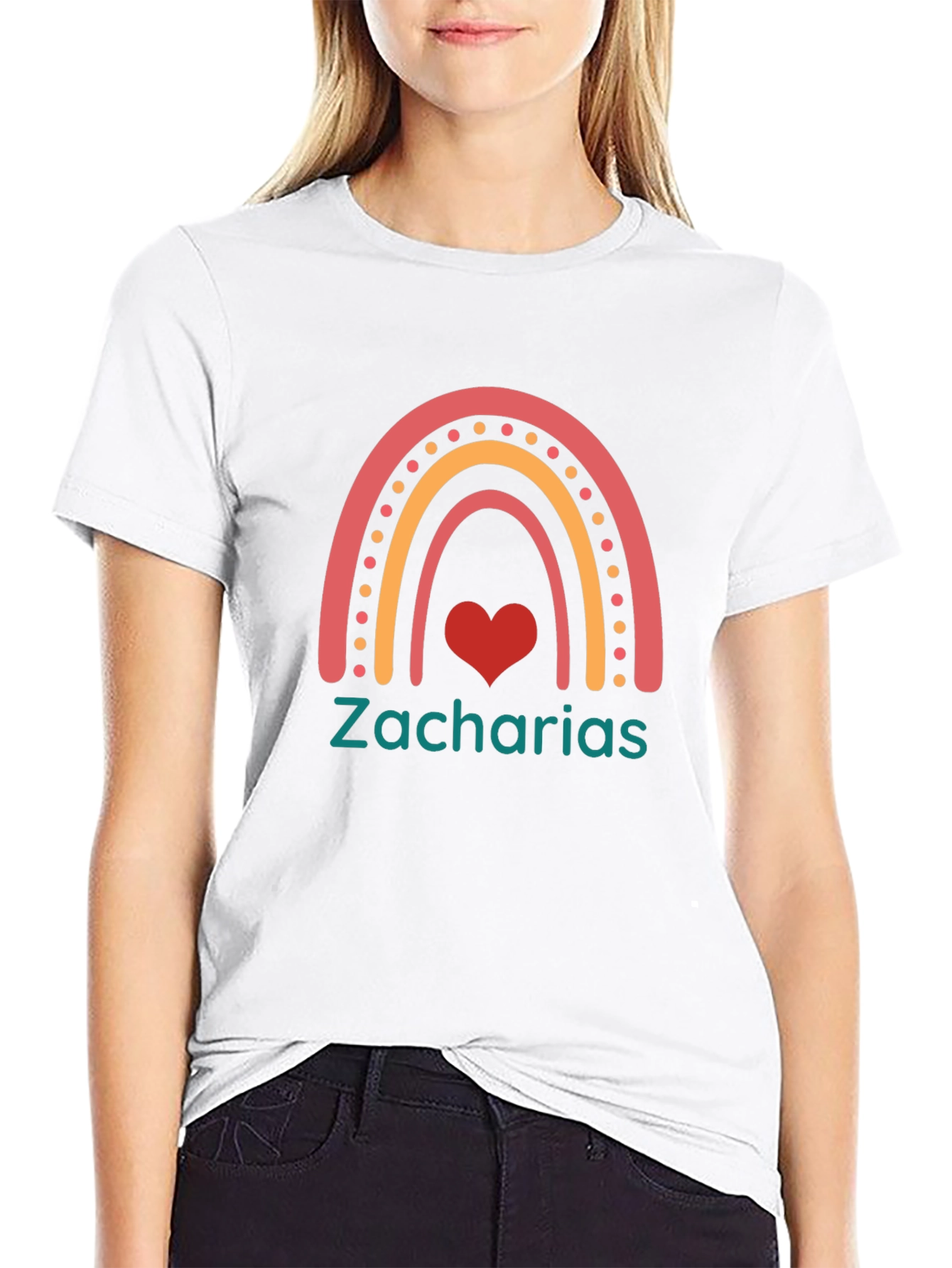 Zacharias Rainbow Heart T-Shirt - Black