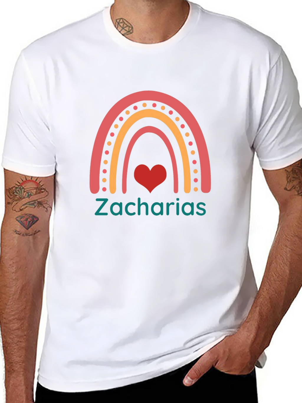 Zacharias Rainbow Heart T-Shirt - Black