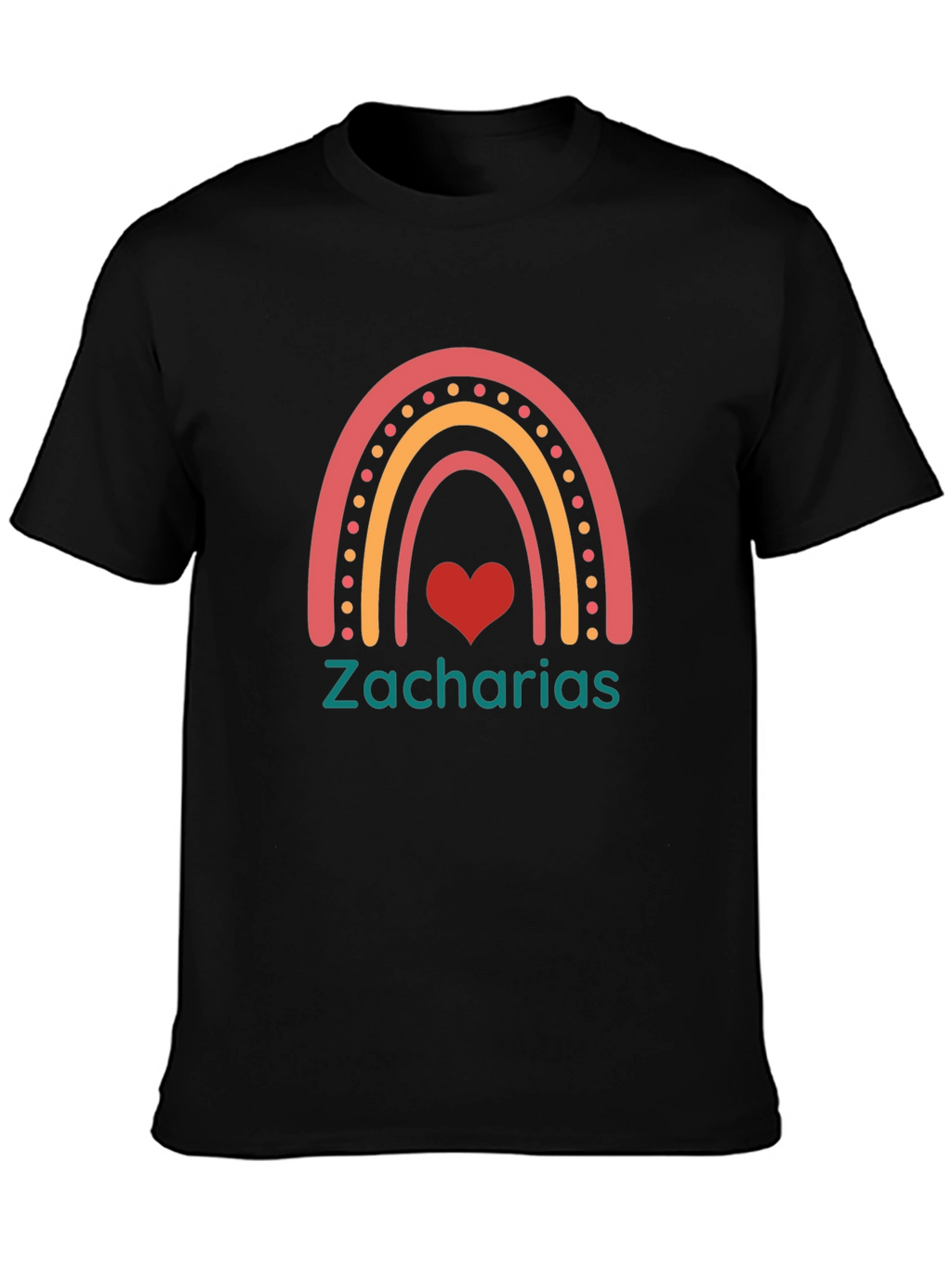 Zacharias Rainbow Heart T-Shirt - Black